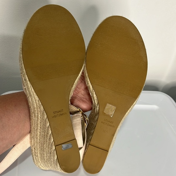 Stuart Weitzman Women's Espadrille Wedge Shoes Ankle Strap Size 10.5 Beach Coast - Picture 13 of 16